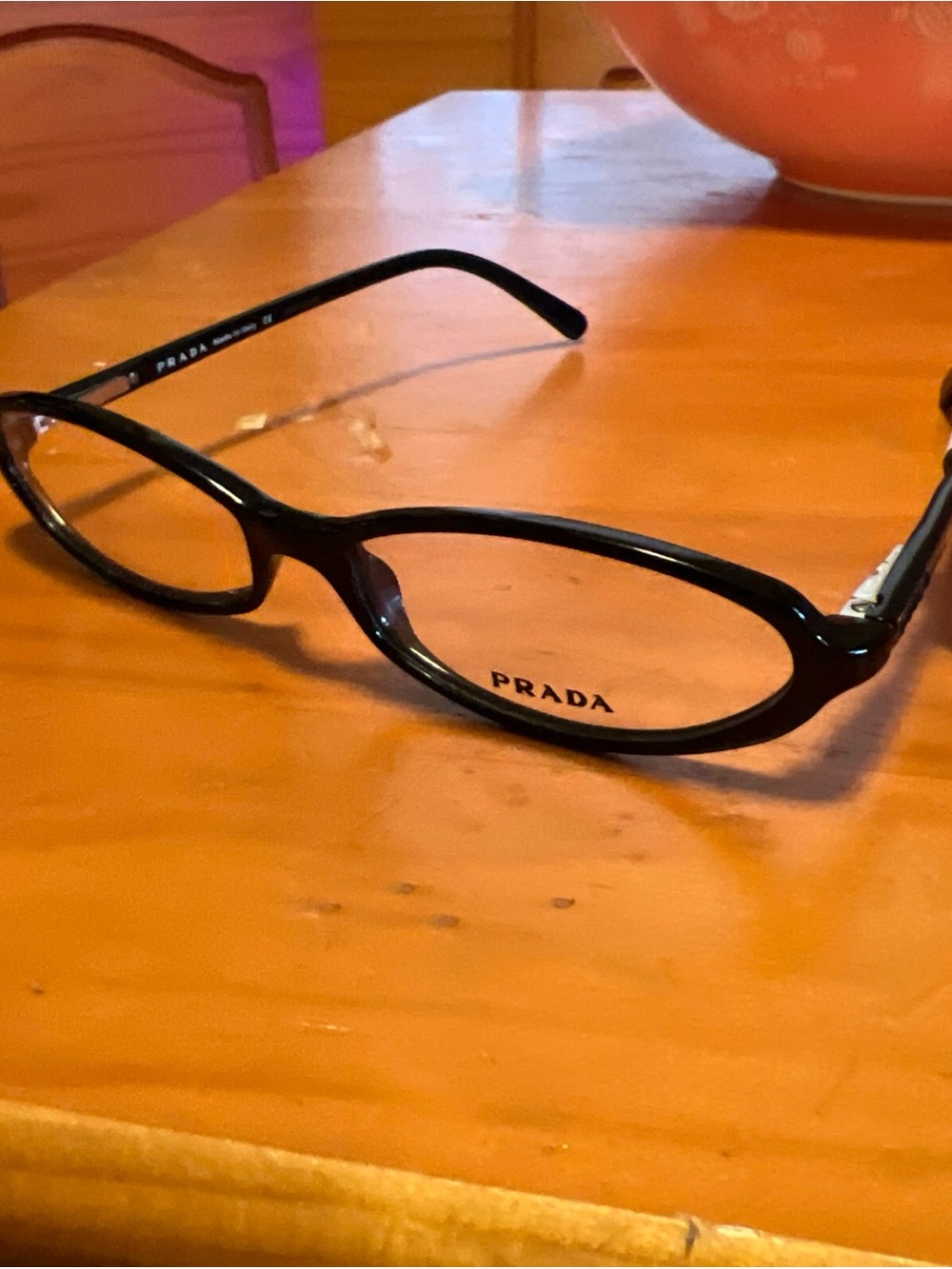 PRADA Black Oval Optical Glasses frames